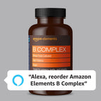 Amazon Elements B Complex, High Potency, 83% Whole Food Cultured, Supports Immune and Normal Energy Metabolism, Vegan, 2 Month Supply (Packaging May Vary),65 Capsules (Pack of 2)