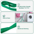 Abiarst Stretching Strap Yoga Straps for Physical Therapy, 10 Loops Non-Elastic Stretch Band for Pilates, Flexibility, Exercise and Gymnastics (2-Pack (Black+Green))