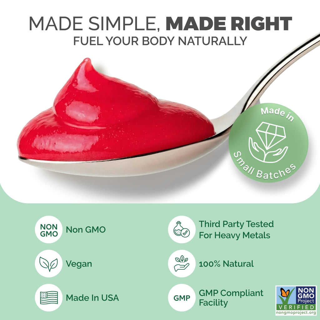 EverSmith Organics - Wildcrafted Irish Sea Moss Gel | Made in USA | Rich in Nutrients | Sea Moss Gel Raw | Jarred Vegetables & Fruits | Raspberry (1 Jar)