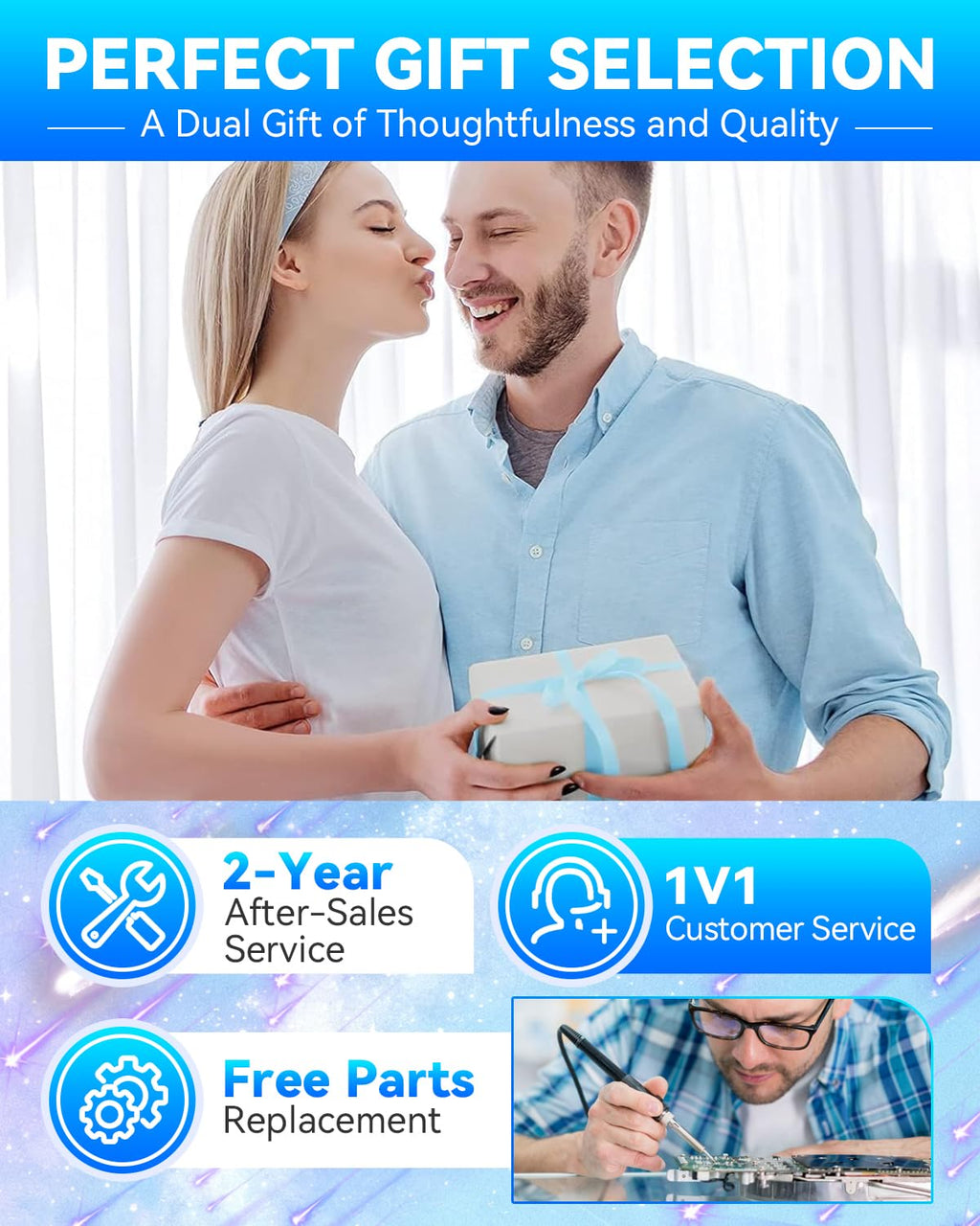 2025 Upgraded Ultrasonic Contact Lens Cleaner【50KHz Germany Super Motor】【Top1 Intelligent Chip-Smart Modes】 Gentle Cleaning & 99% Brightness, Portable Contact Lens Care Tools Home Travel (Blue)
