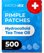 PatchRx Pimple Patches for Face (500 Patches), Hydrocolloid Acne Patches with Tea Tree Oil, Pimple Patch Pimple Stickers - Hydrocolloid Patch Acne Dots - Acne Pimple Patches For Face - Zit Patches