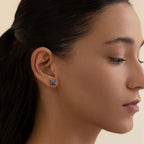 KRKC Black Moissanite Stud Earrings for Men, Sterling Silver, Princess Cut
