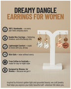 SPUNKYsoul Tribal Boho Dangle Earrings, Handmade Mixed Metal Drop Style (Sienna 2 Pack)