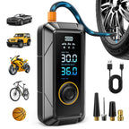 Tire Inflator Portable Air Compressor Portable Air Pump Cordless Bike Pump with Digital Dual Values Display 150 PSI Car Tires Pump with LED Lights Air Pump