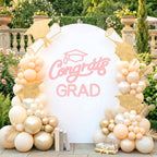 Mindsoft Pink Felt Congrats Grad Sticker Sign for Backdrop Graduation Decor for Party Congrats Grad Class of 2026 Event Letter Sign Graduation Party Balloon Arch Backdrop Decor Supplies