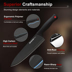 Astercook Knife Set for Kitchen with Block and Sharpener 15pcs German