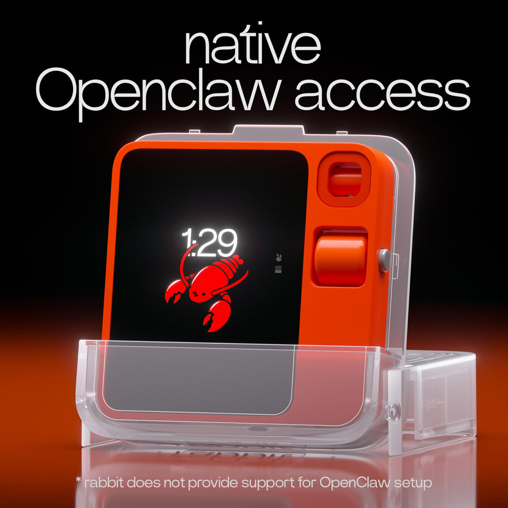 Rabbit r1 AI Voice-Activated Gadget with New and Improved AI Note Taker— No Subscription Fees — Vibe Coding and OpenClaw on Device, Voice Recorder, Unlimited Transcriptions and Meeting Summaries
