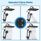 Hibbent cUPC Certified 13'' Shower Head Combo, High Pressure 5 Spray Rainfall Showerhead, 10 Spray Handheld, All Metal Easy Reach 4-way Diverter with Pause Mode, 71'' Hose & Holder, Oil-Rubbed Bronze