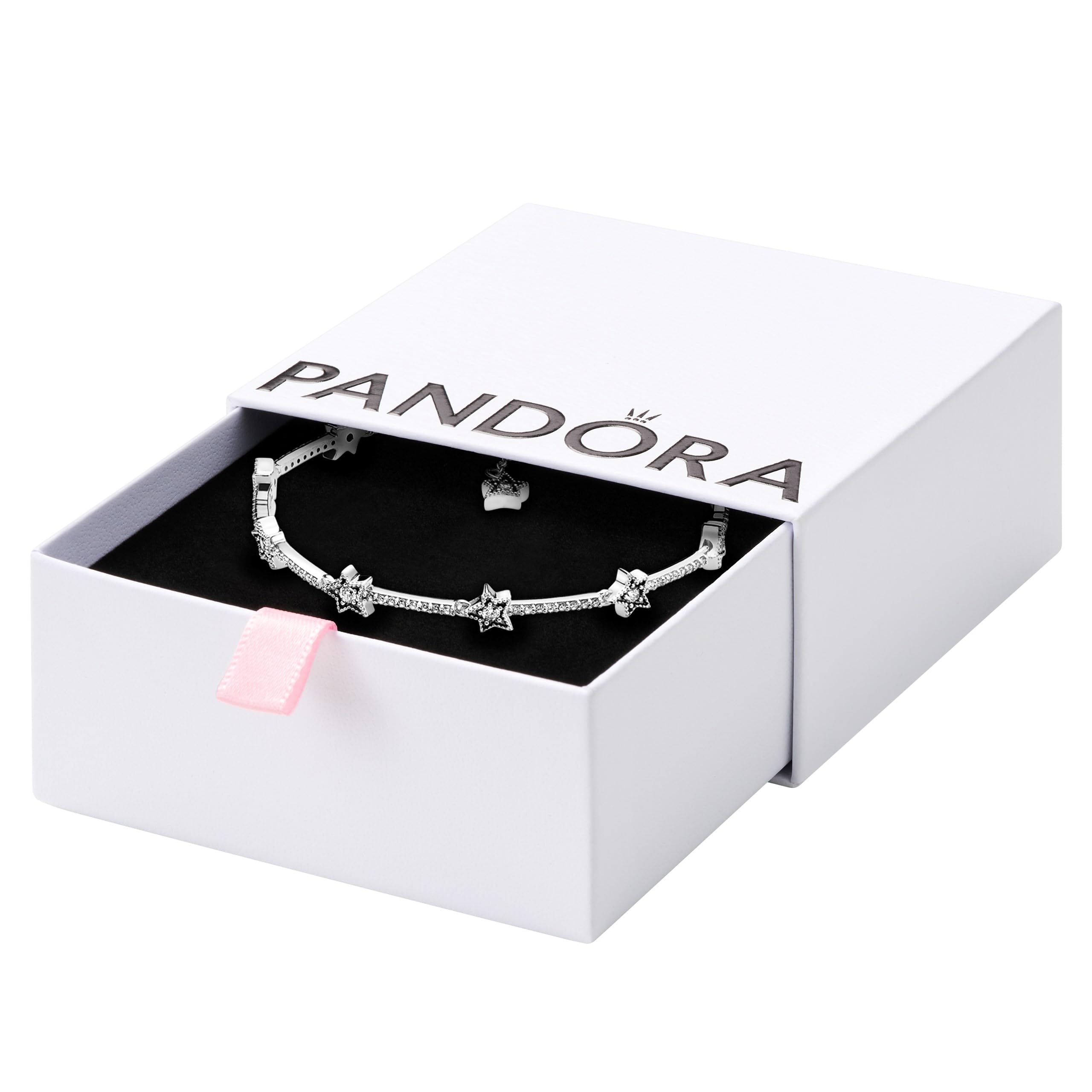 PANDORA Celestial Stars Bracelet - Gift for Her - Sterling Silver & Cubic Zirconia Bracelet for Women - With Gift Box - 7.9"