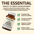 Zefdvc Ovouria Breath and Gut Balance - 7-in-1 Breath Control, Targets Bad Breath at The Gut Root, Natural Ingredients with Probiotics, Vegan Gluten-Free, 60 Capsules(1pc)