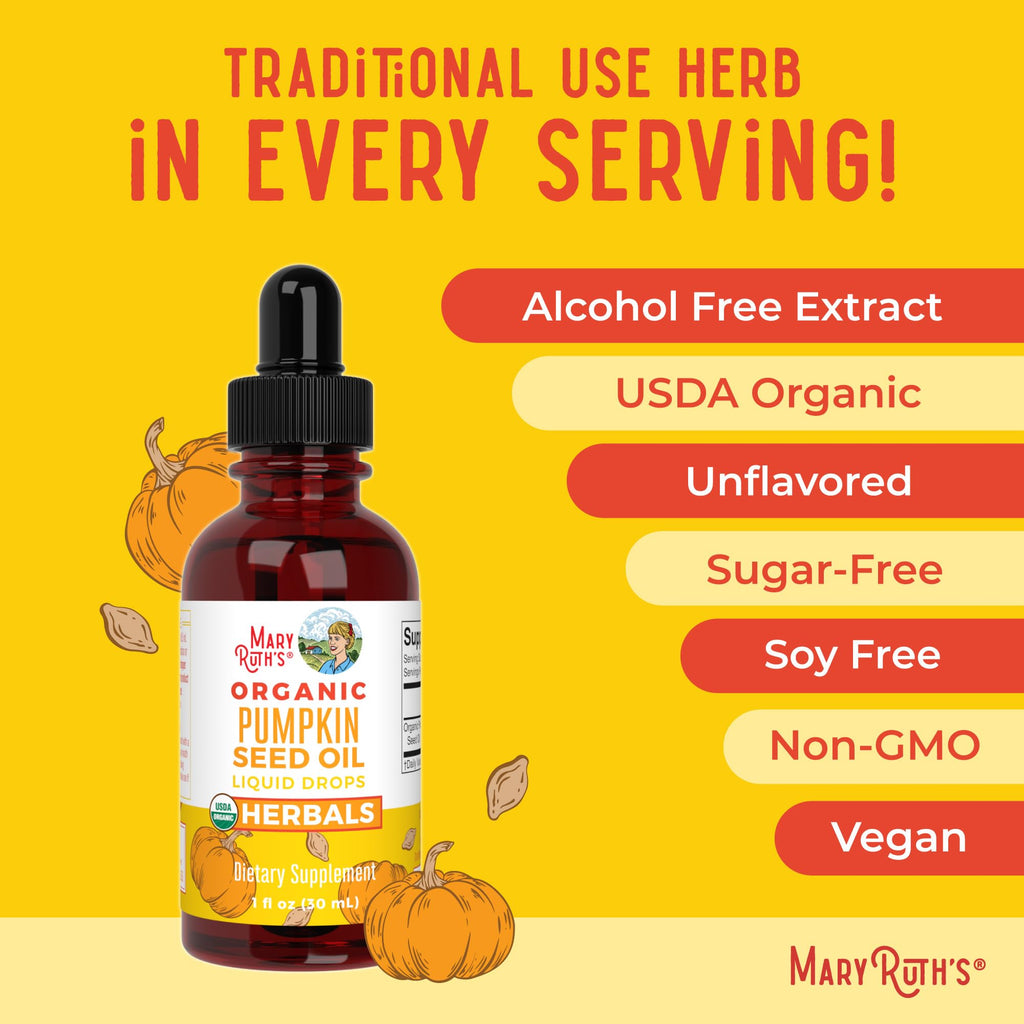 MaryRuth Organics Pumpkin Seed Oil Cold Pressed | 2 Month Supply | USDA Organic Pumpkin Seed Liquid Drops for Men and Women | Urinary Health in Men | Sugar Free | Vegan | Non-GMO | 60 Servings