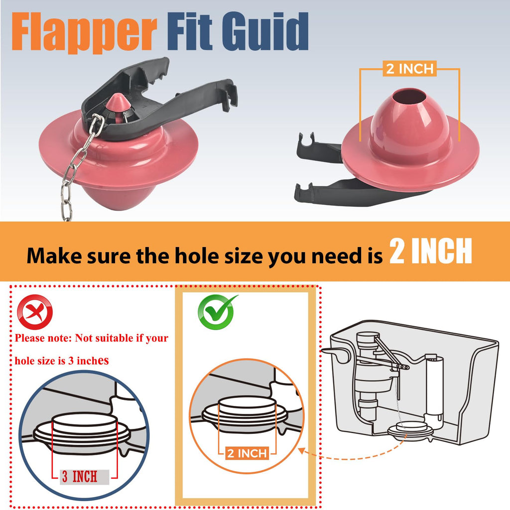 Houpeoro Universal Toilet Flusher Replacement Kit, Toilet Fill Valve and 2-Inch Flapper Replacement Kit, Toilet Repair Kit Inside Tank, Adjustable, Quiet and Easy to Install (1-Pack)