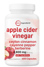 Micro Ingredients Apple Cider Vinegar Capsules | 4,800mg Per Serving, 300 Counts | 4-in-1 ACV Complex with The Mother | Ceylon Cinnamon, Cayenne Pepper & More | Immune, Digestion & Appetite Support