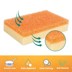 LAUNDRYLUX Scrub Sponge, Dual-Sided Temperature-Responsive Scrubber - Non-Scratch - Multipurpose Dish Sponges for Kitchens, Bathrooms, and Outdoor Use - 12 Pack