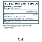 Vital Nutrients Boswellia Extract 400mg - Boswellia Extract Capsules - Herbal Support for Joint, Immune, and Digestive Health - Gluten, Dairy, Soy Free - Non-GMO - 90 Capsules