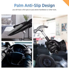 Alepo Genuine Sheepskin Leather Gloves For Men, Winter Warm Touchscreen Texting Cashmere Lined Driving Motorcycle Gloves (Army-S)