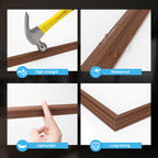 Art3d Pre-Cut Wall Molding Set of 6 pcs, Ready-to-Assemble Wainscoting Panels for Interior Wall Décor Living Room Bedroom Accent Wall - Installed with Glue, 3 Top 3 Bottom, Walnut