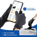 JMU 200 Black Nitrile Gloves Small, 3.5Mil Disposable Gloves Latex-Free
