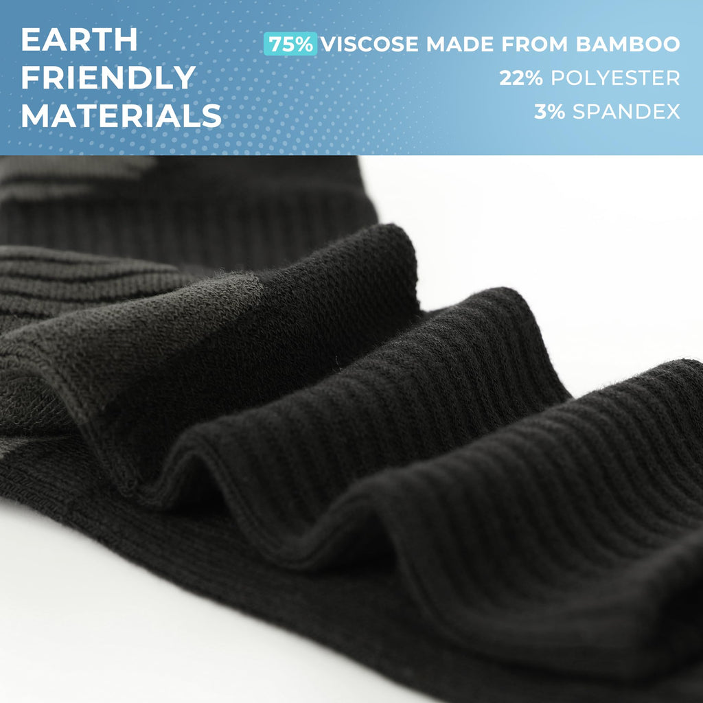 BAMBOO COOL Men's Crew Socks Athletic Cushioned Moisture Wicking 6 Pairs