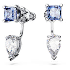 Swarovski Mesmera Earring Jackets, Blue and Clear Mixed-Cut Stones in a Rhodium Finished Setting, Part of the Swarovski Mesmera Collection