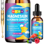 Kids Magnesium Glycinate Liquid Drops‌ – with L-Theanine, Omega-3, Vitamins B6 & D3, Zinc & Calcium – for Sleep Support, Relaxation, Focus & Brain, Bones – Mixed Berry Flavor, 2 Fl Oz