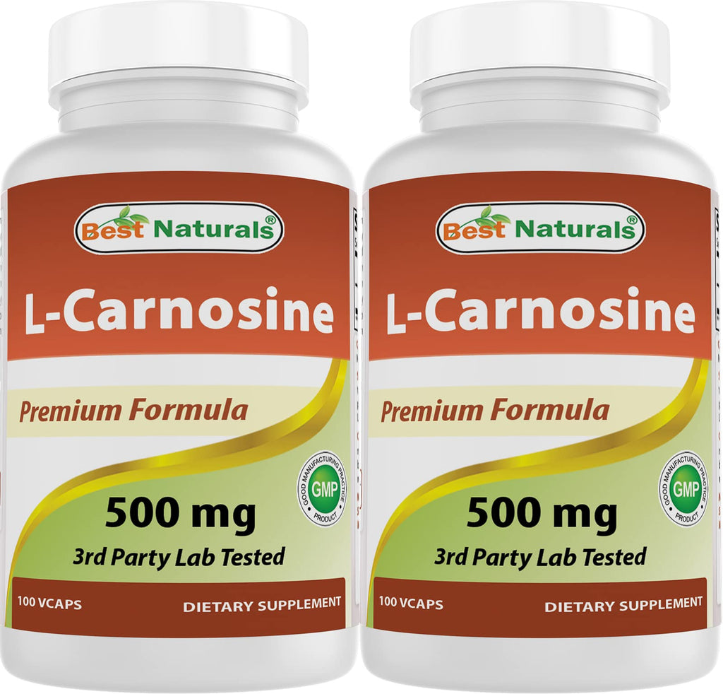 Best Naturals L-Carnosine 500 mg 100 Vcaps (100 Count (Pack of 2))