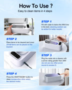 Ultrasonic Jewelry Cleaner Machine, 48KHz Ring Ultrasonic Cleaner, 4 Cleaning Modes - Suitable for Eyeglasses, Jewelry, Rings, Watchbands, Braces, Dentures, 13.5oz 304 Stainless Steel Tank for Gift