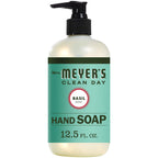 MRS. MEYER'S CLEAN DAY Liquid Hand Soap, Cruelty Free Hand Wash Made with Essential Oils, Basil Scent, 12.5 oz - Pack of 6