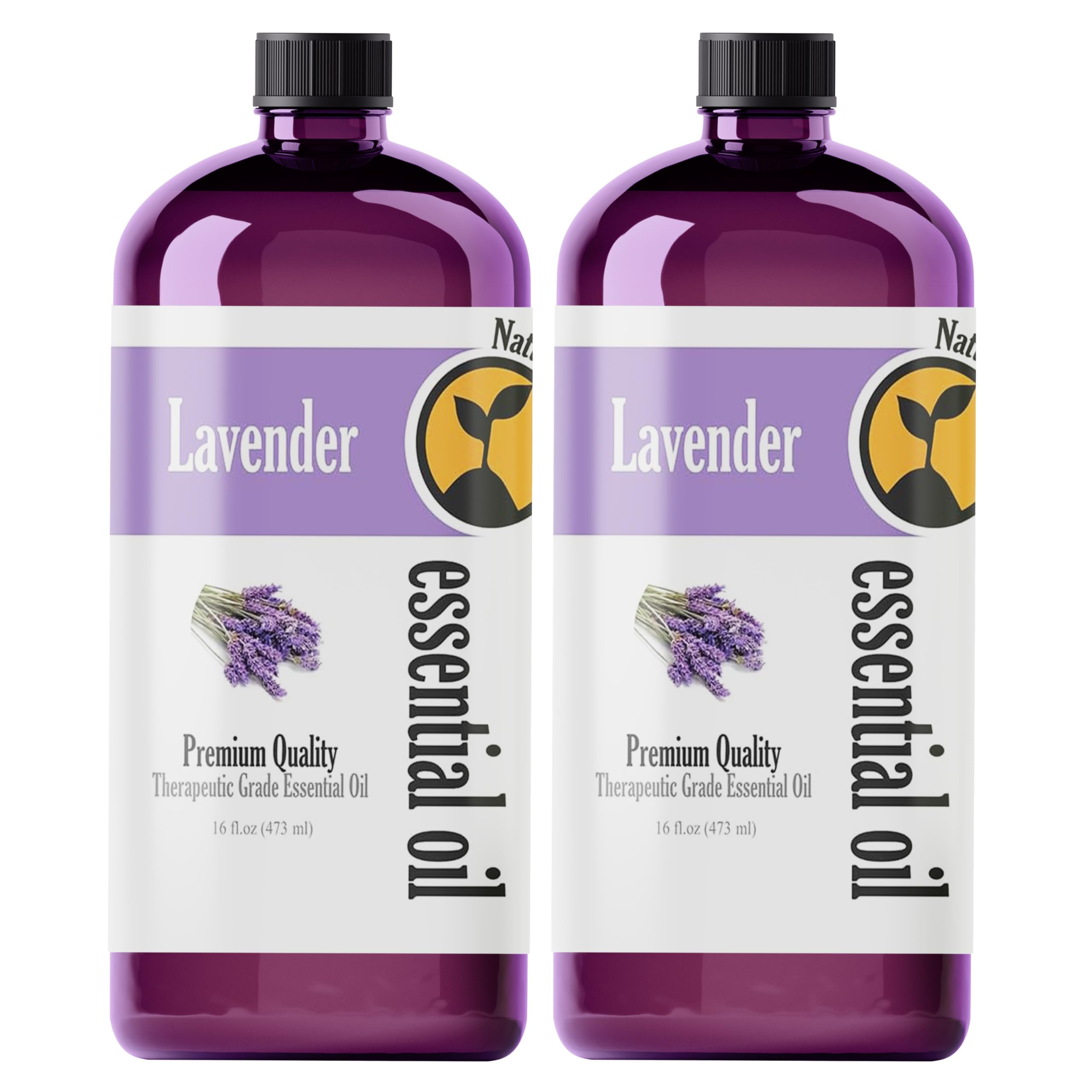 Lavender Essential Oil - 16 Fl Oz (Pack of 2) – for Aromatherapy, Relaxation & Candle Making – Lavender Diffuser Oil