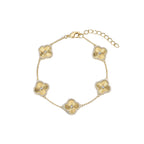 Electric Picks Icon Bracelet for Women, 14k Gold Plated Clover Charm Chain Bracelet, Adjustable 6"–7.5", Stackable Everyday Jewelry, Minimalist Gold Bracelet Gift