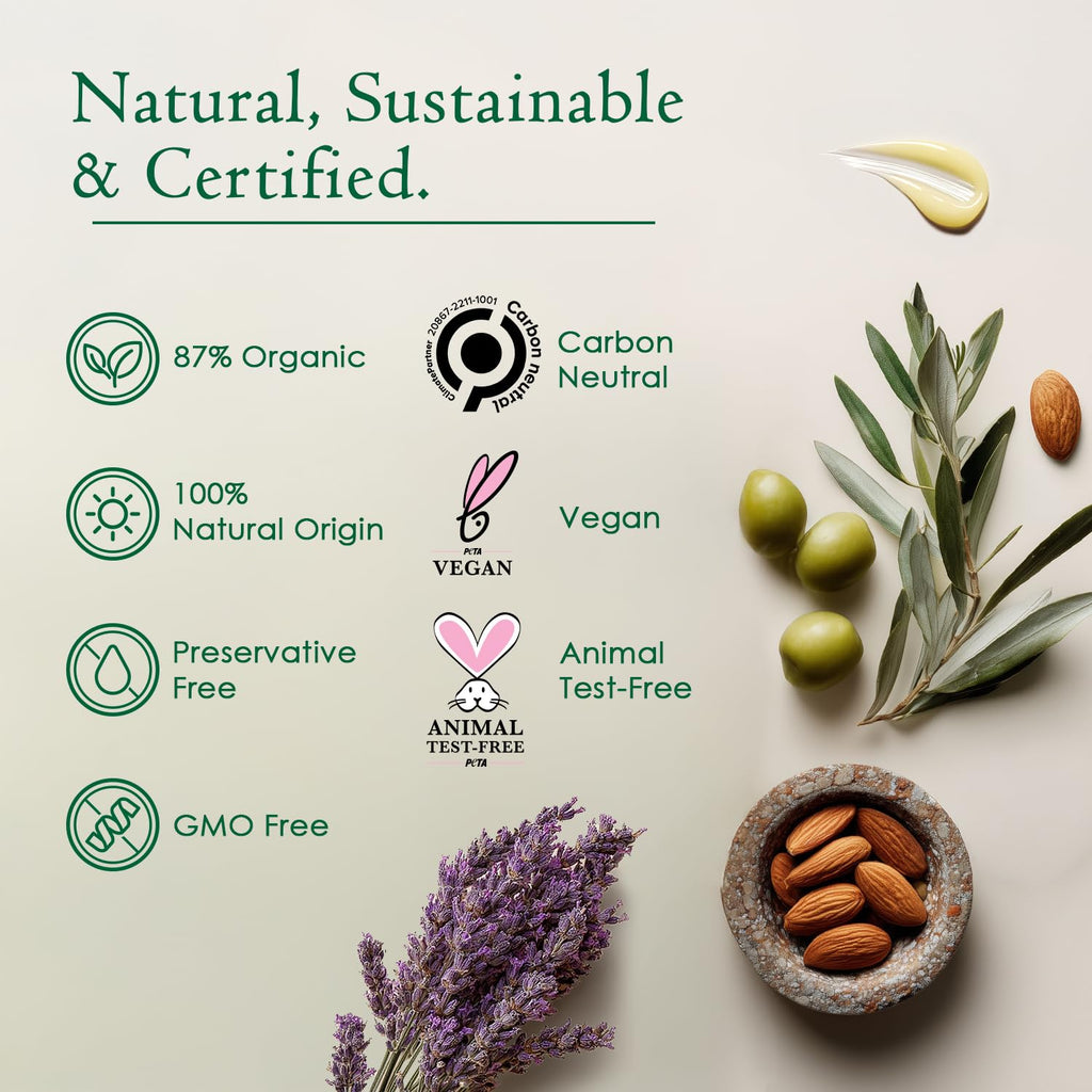 Ancient Greek Remedy Organic Face Moisturizer for Dry Skin - Anti Aging Face & Body Butter Cream - Almond, Jojoba, Olive, Rosehip, Vitamin E, Lavender Oil. Natural Lotion for Women & Men 3.4 oz