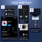 Endoscope Camera with Light, 1920P HD Borescope Camera with 8 Adjustable LED, 16.4FT Semi-Rigid Snake, IP67 Waterproof 8mm Inspection for iOS and Android (Single-Lens)