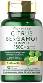 Carlyle Citrus Bergamot Supplement | 120 Capsules | Vegetarian, Non-GMO and Gluten Free Complex Extract Formula