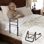 NIMOOD C1 Fold Bed Rails for Elderly Adults Safety - Foldable Bed Assist Rail with Adjustable Height, Tool-Free Folding, Sturdy up to 350 Lbs, Bed Cane Fits King Queen Twin Beds