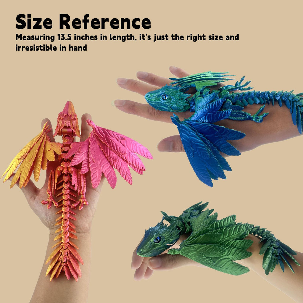 SGYYSG Feathered Wyvern Dragon,3D Printed Dragon, Articulated Dragon with Wings, 3D Printed Toys, Desktop Pet - Indulge in The Enchanting Realm of Dragons (Rainbow Noctilucent)