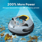 POOLPURE Pool Cleaner, 5000mAh Battery, 100 Minutes Runtime, 1000 Sq Ft Coverage, Automatic Cleaner (Yellow Gray)