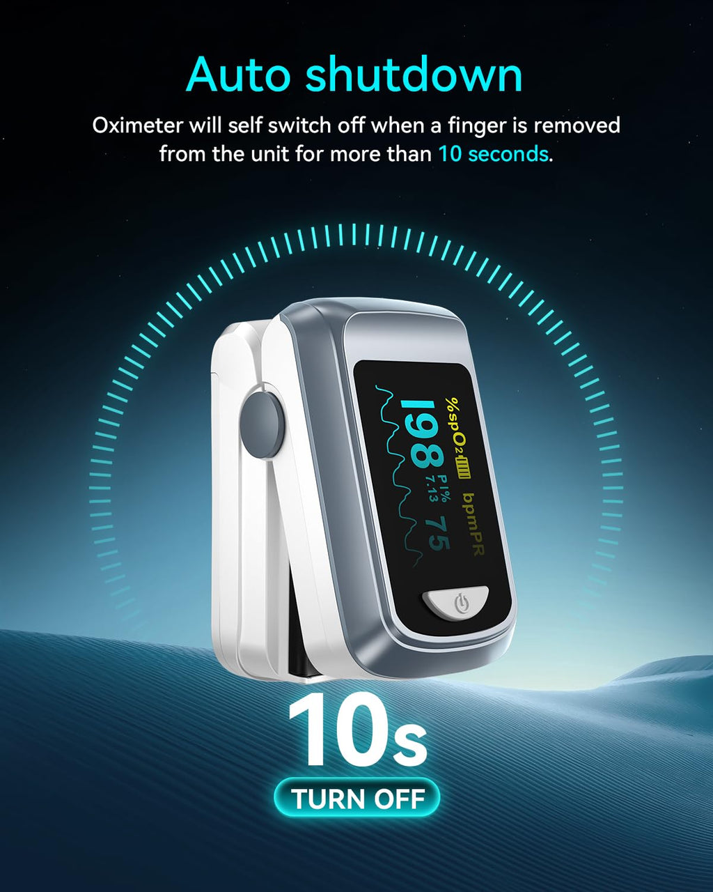 Fingertip Pulse Oximeter Blood Oxygen Monitor Finger for Adult & Children Portable Oxygen Level Monitor with OLED Screen Included 2 X AAA Batteries and Lanyard