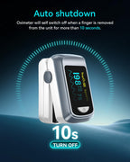 Fingertip Pulse Oximeter Blood Oxygen Monitor Finger for Adult & Children Portable Oxygen Level Monitor with OLED Screen Included 2 X AAA Batteries and Lanyard
