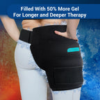 Comfytemp Hip Ice Pack Wrap for Sciatica Pain Relief, Hip Replacement After Surgery, Reusable Gel Ice Pack for Injuries, Hot Cold Compress Recovery Items Physical Therapy Men Women, Black (L/XL/2XL)