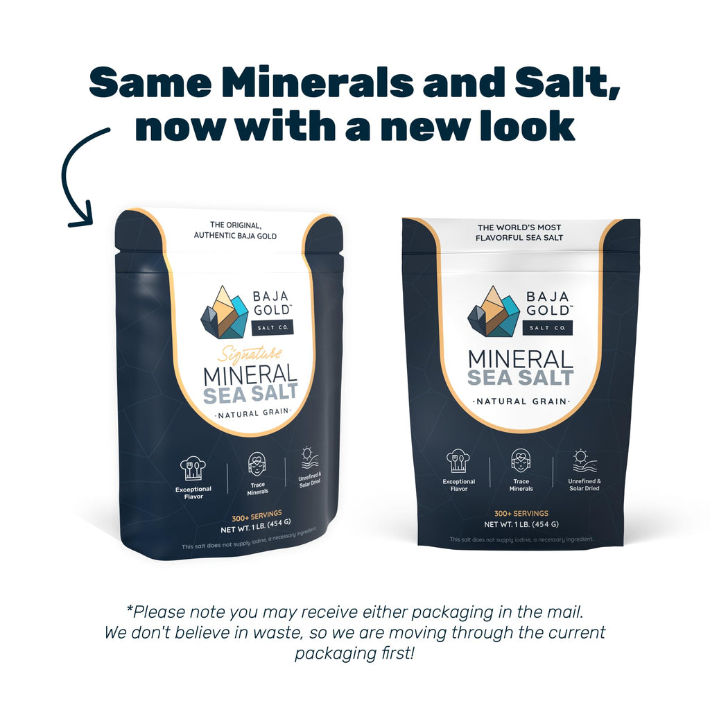 Baja Gold Signature Mineral Sea Salt - Recommended by Gary Brecka - Organic Natural Grain Salt for Cooking & Baking | Authentic Baja Salt | Ideal for All Culinary Creations | 1 lb. Resealable Bag, 300+ Servings