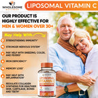 Wholesome Wellness Liposomal Vitamin C Capsules (200 Pills 1500mg Buffered) High Absorption, Immune System & Collagen Booster, High Dose Fat Soluble Immunity Support Ascorbic Acid, Natural Vegan