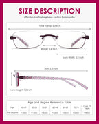 LOVIVY 3 Pack Rimless Reading Glasses for Women Blue Light Blocking Readers Tinted Edge Spring Hinge Pattern Print Arm Eyeglasses Mix 2.25