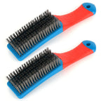2 Pack Wire Brushes for Cleaning-Heavy Duty Stainless Steel Wire Scratch Brush for Metal Rust Cleaning,Paint Scrubbing with Rubber Covered Handle (2)