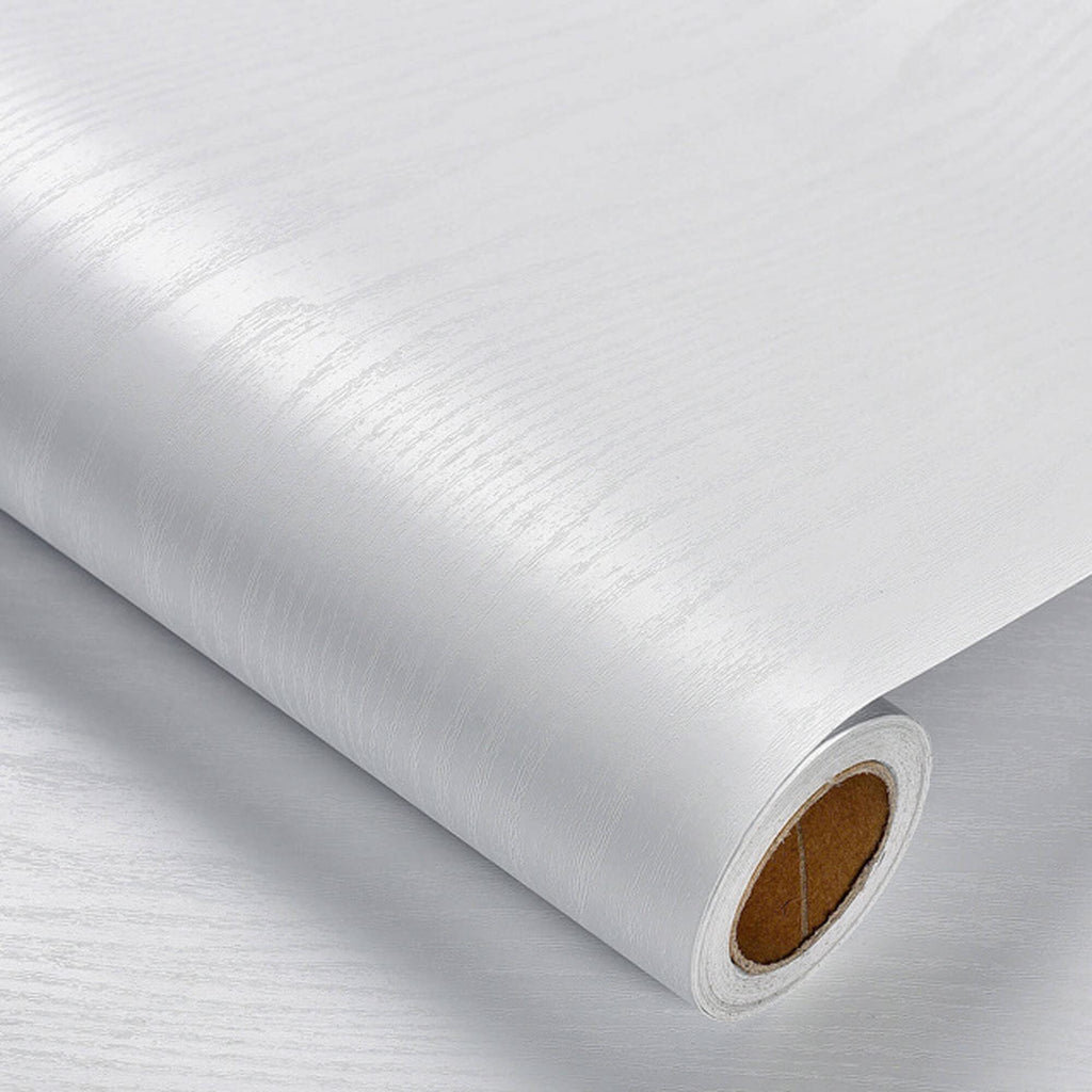 Heroad Peel and Stick Wallpaper 17.5" x 197" Wood Contact Paper Wood Wallpaper White Wood Grain Contact Paper Thicken Textured for Cabinets and Drawers Countertops Waterproof Self Adhesive Vinyl