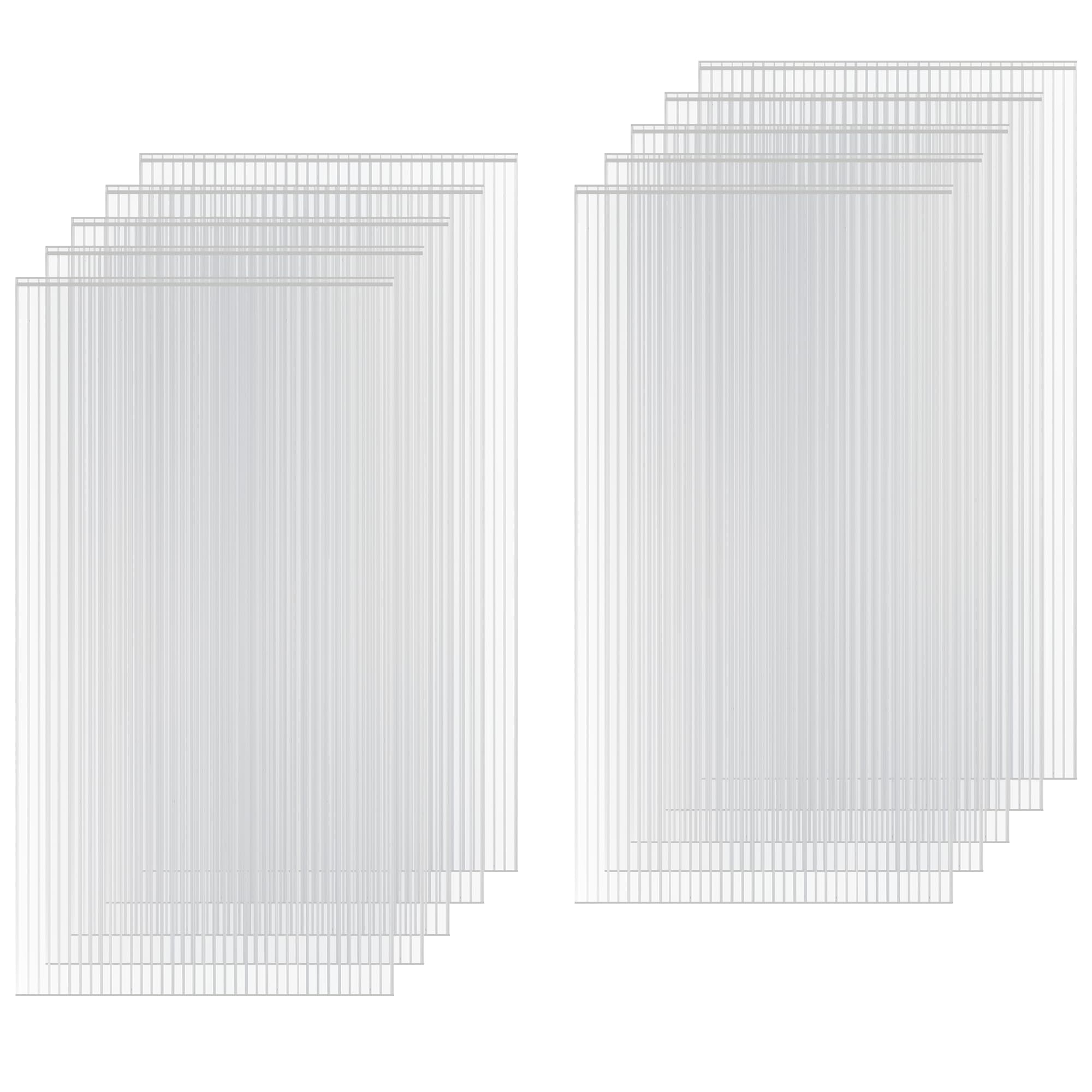 Sinimaka 10 Pack Polycarbonate Greenhouse Panels, 8' x 4' x 0.24'' Twin-Wall Polycarbonate Sheets, All Weather Clear Roof Panels Greenhouse Replacement Panels