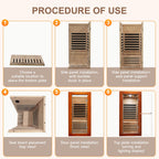 OUTEXER Far Infrared Sauna Home Sauna Spa Room Low-EMF 1020W Indoor Wood Saunas for Home with 7 Color Light 31.5"x31.5"x63"