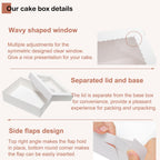 Mcfleet 10pcs 14x10x4 Cake Boxes with Window Rectangle Quarter Sheet Bakery Boxes for Pastry Baking Cake, Cupcakes, Donuts, Cookies, Pie Treat Packaging White Large