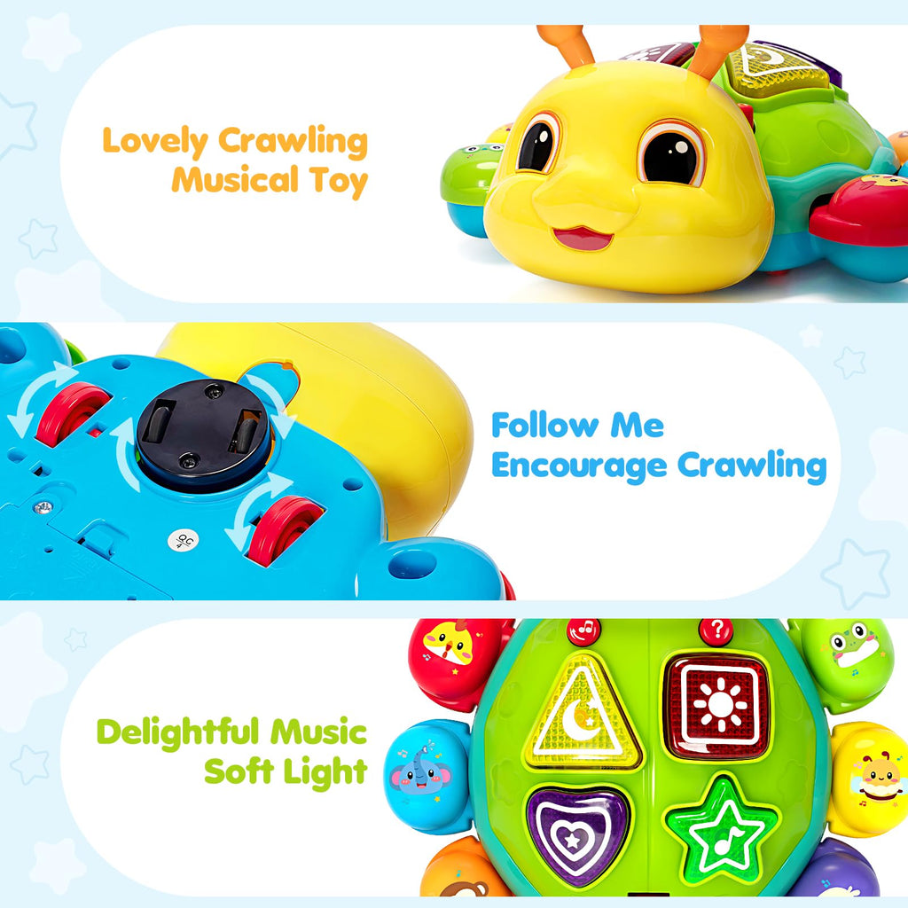Baby Toys for 12 Months, Musical Crawling Infant Toys with Lights Sounds