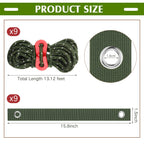 Sintuff 9 Set Heavy Duty Tree Stake Kit 15.75 Inches/ 40 cm Tree Straps for Staking and 13.12 ft/ 4 m Dock Lines Rope for Support Anchoring Home Leaning Plant Straightening Garden Tent (Army Green)