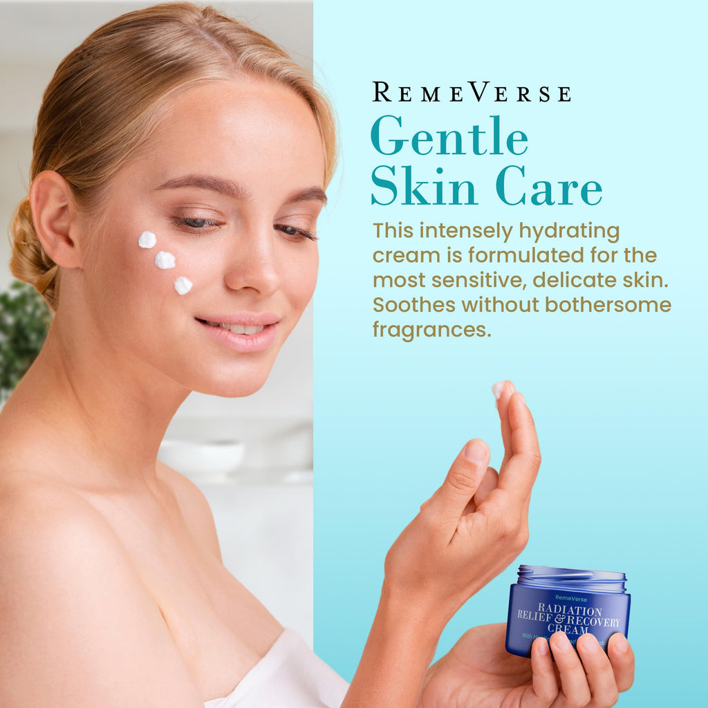RemeVerse Radiation Cream – Unscented, Gentle, Hyaluronic Acid, Peptides & Calendula Cream for Burns, Soothing Skin and Hydrate Sensitive Skin, Radiation Treatment Skin Care – 6 fl oz